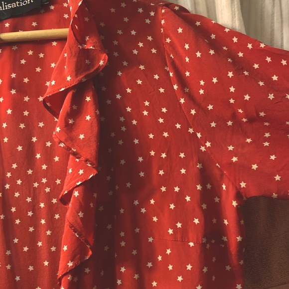 Realisation Par Alexandra Mini Wrap Dress in Red - Picture 12 of 13